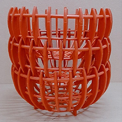 Chậu nhựa giả gỗ hình bí Φ25 cm (màu cam)